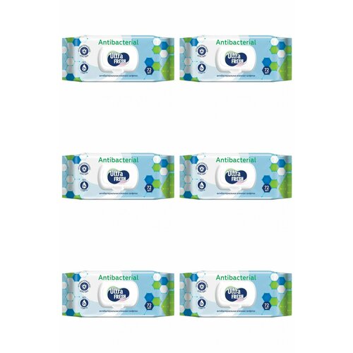 Ultra FRESH Влажные салфетки Антибактериальные 72 шт 6 уп 1205₽