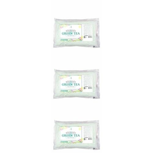 Anskin Маска Green Tea Modeling Mask, 240 гр, 3 шт. успокаивающая альгинатная маска с экстрактом зеленого чая green tea modeling mask refill anskin 25 г саше