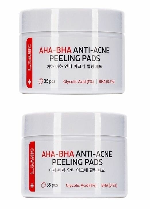 L.SANIC Отшелушивающие пэды с кислотами против несовершенств кожи AHA-BHA Anti-Acne Peeling Pads, 35шт, 100 гр - 2 штуки