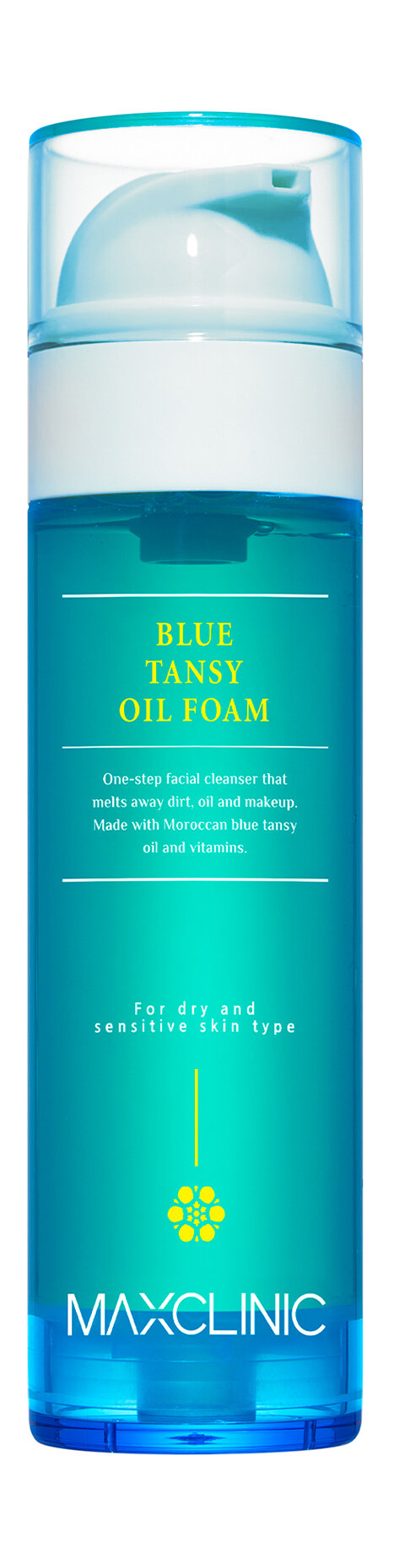 Гидрофильное масло-пенка Maxclinic Blue Tansy Oil для умывания, с маслом голубой пижмы, 110мл - фото №2