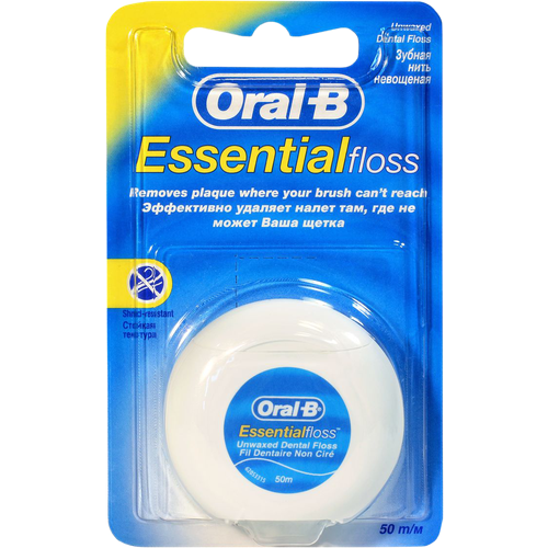 Зубная нить Oral-B Essential Floss мятная вощеная/невощеная 50м в ассортименте зубная нить oral b essential мятная 50 м