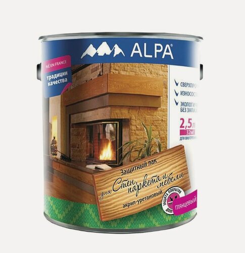 Изображение товара Лак для стен, паркета и мебели ALPA 2,5 л глянцевый
