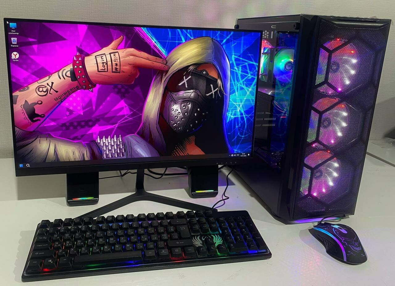 Компьютер Intel i7-2670v3 24 ядер/Видео-8G/32 ГБ/SSD-1024 Гб/Монитор-27" — фото 1