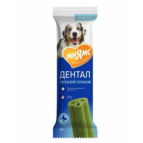 Мнямс Лакомство дентал для собак Зубные спонжи с эвкалиптом 25г (1 шт)