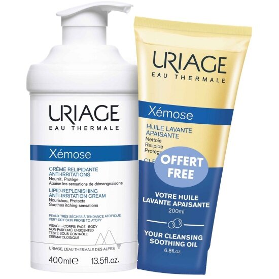 Набор Uriage Xemose (крем липидовостанавливающий + очищающее масло)
