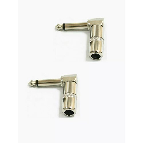 J130C Джек моно кабельный 6.3 мм угловой 4 шт.