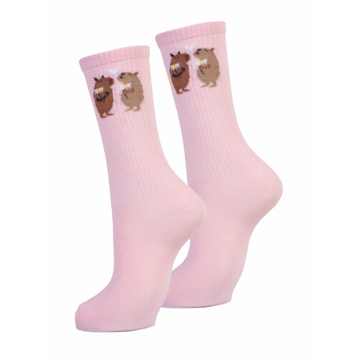 фото Носки kawaii factory базовая, 100 den, размер 23-25, розовый
