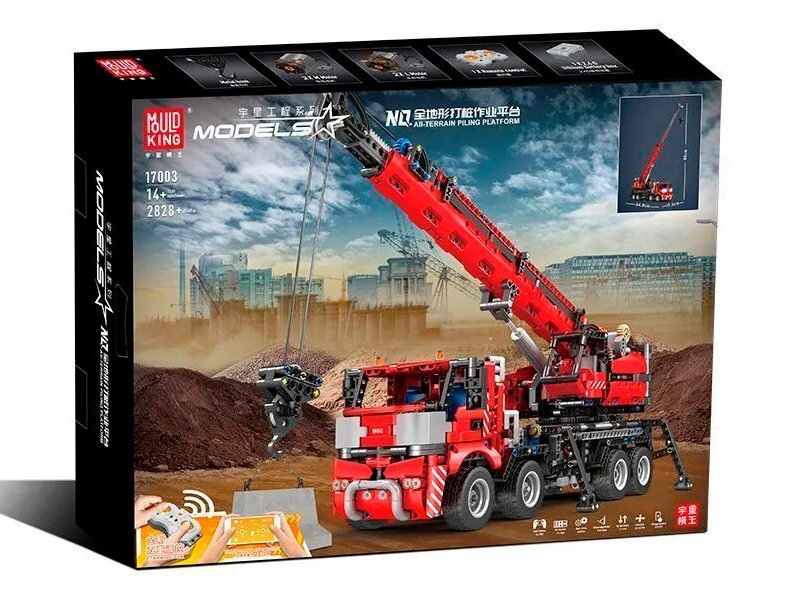Конструктор Mould King Models "Внедорожный кран с RC APP" 17003, 2828 деталей (пульт управления)