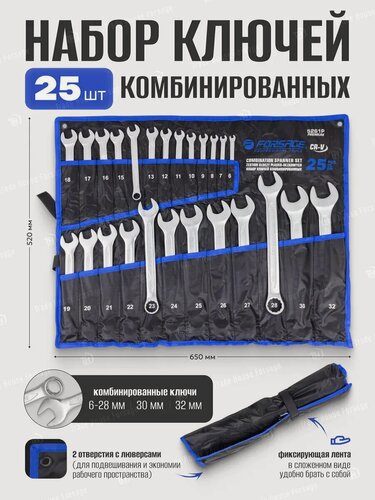 Изображение товара Набор ключей комбинированных 25 предметов