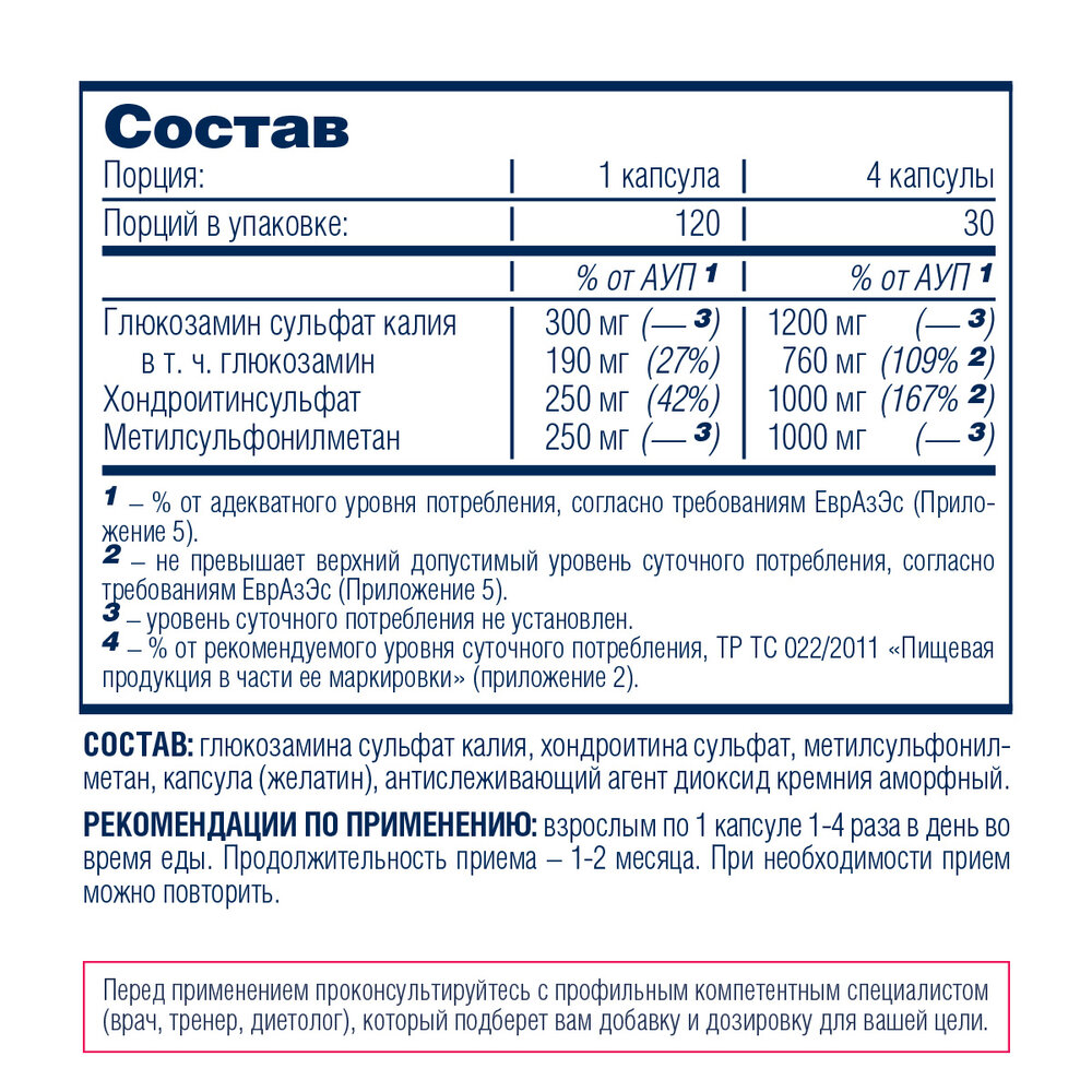 Картинки БАД Be First "Glucosamine+Chondroitin+MSM", для суставов и связок