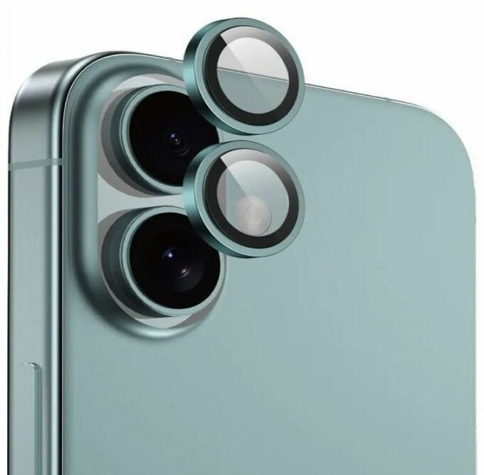 Защитные линзы для камеры iPhone 16/ 16 Plus зеленые