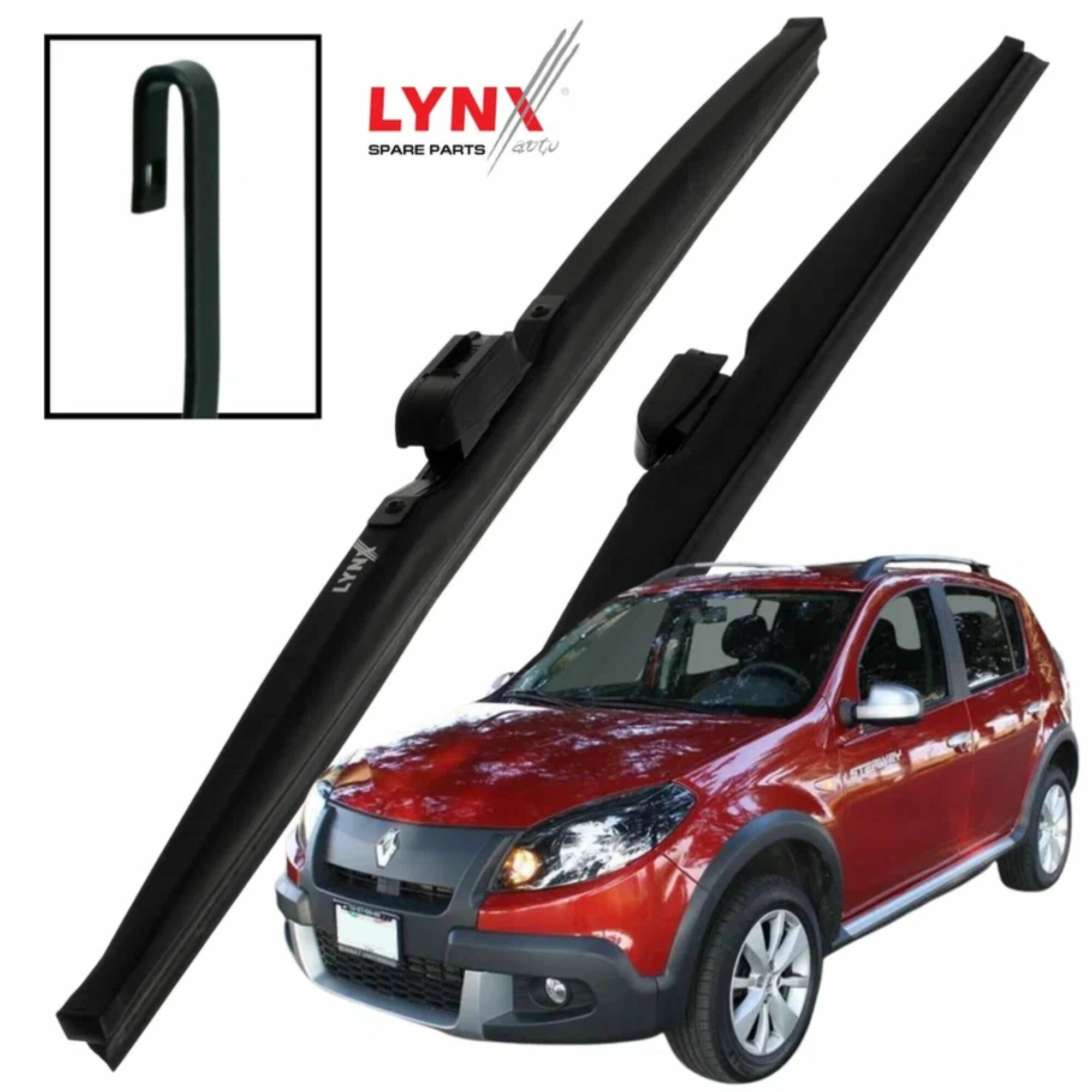 Дворники Renault Sandero Stepway (1) 5S / Рено Сандеро Степвэй 2010 2011 2012 2013 2014 Щетки стеклоочистителя зимние LYNXauto 500мм-500мм к-т 2 шт.