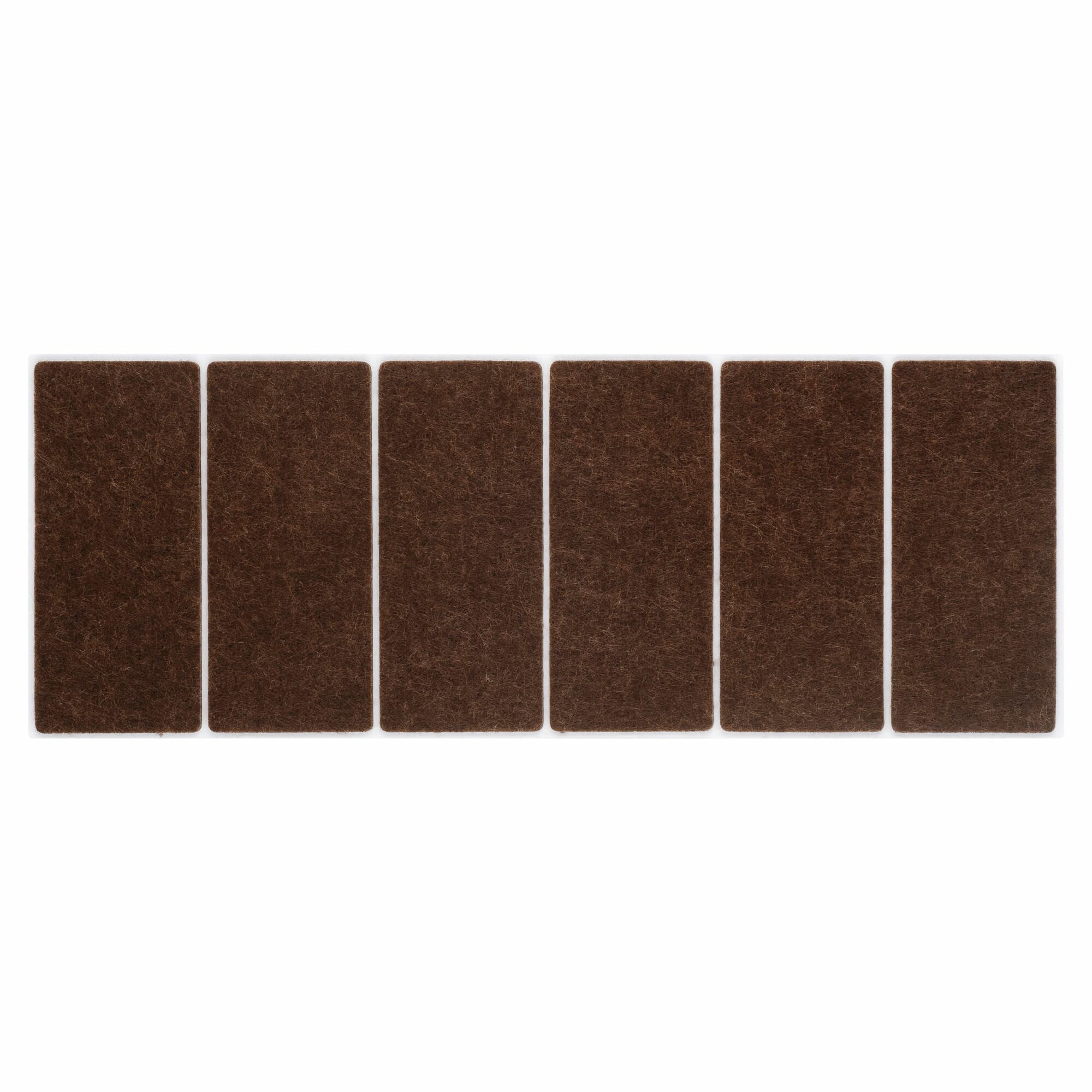 Защитные накладки на ножки мебели войлочные размер 40 х 90 мм 6 шт цвет - коричневый (четырёхугольные)