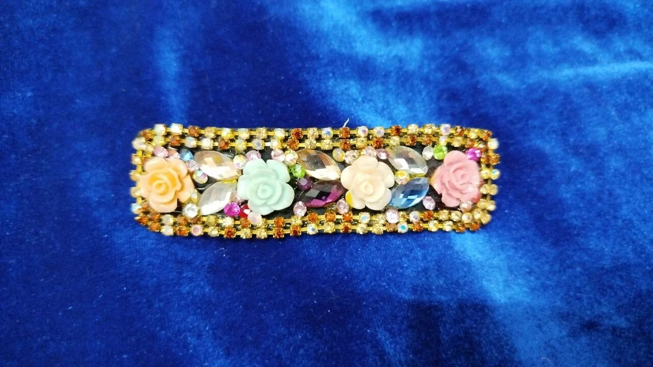 Заколка (автомат) "Россыпь самоцветов" ручная работа