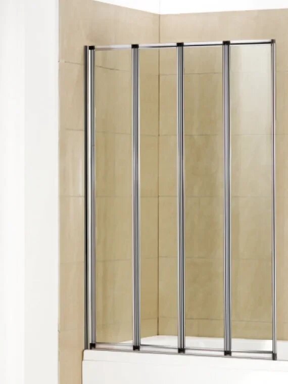 Шторка на ванну WeltWasser 100ZA4-90 10000002759 90 см профиль хром стекло прозрачное