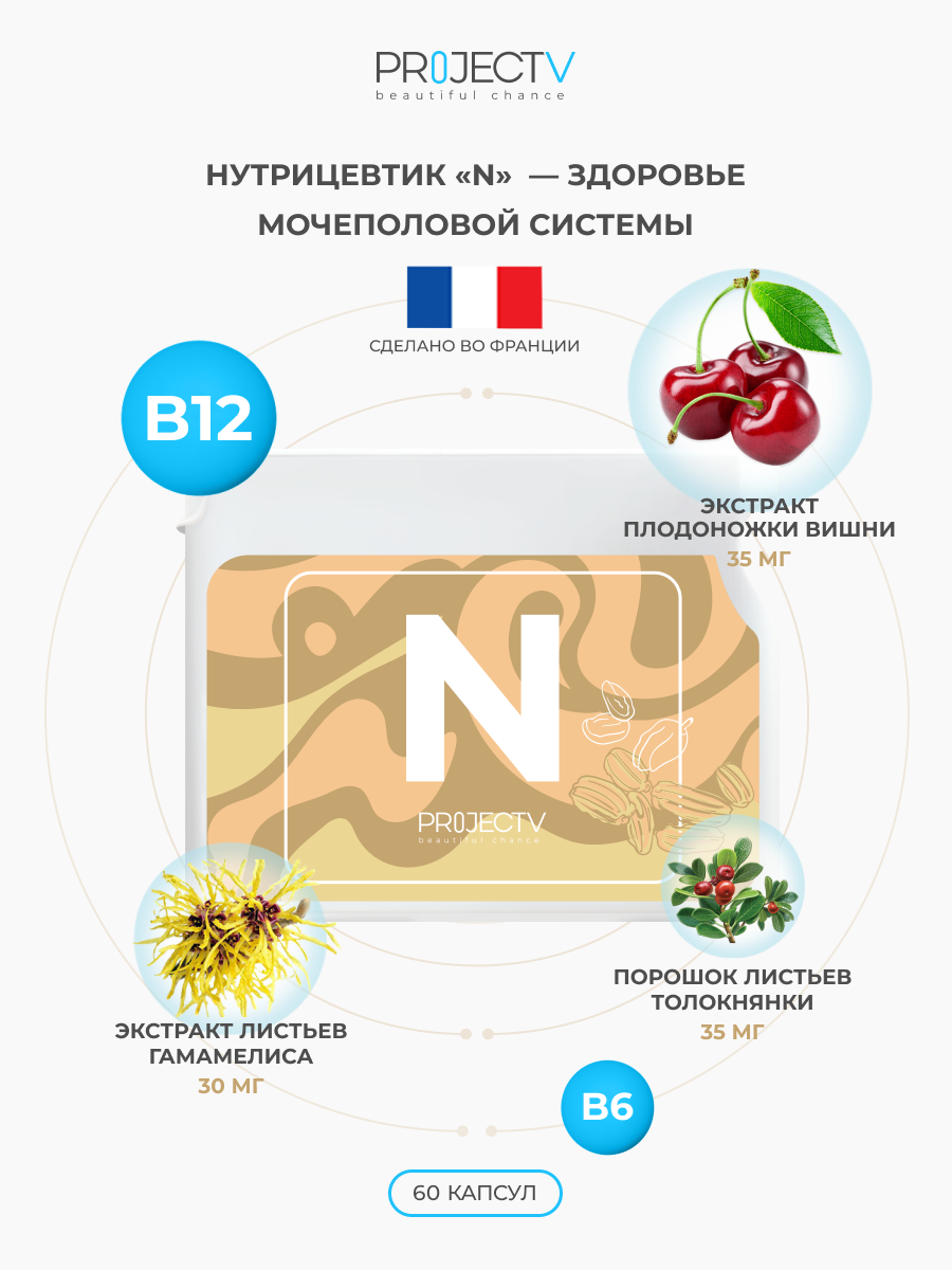 Нутрицевтик N  Здоровье мочеполовой системы PROJECT V Classic Hit 60 шт