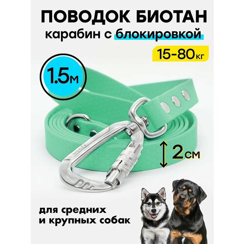 Поводок биотановый 1,5 м / 20 мм для крупных собак усиленный