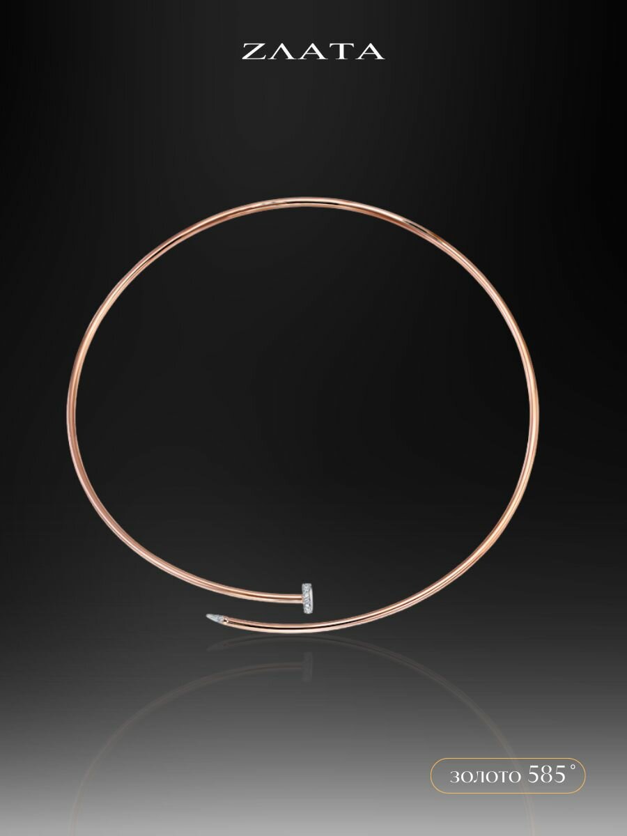 Колье, красное золото, 585 проба, родирование, фианит