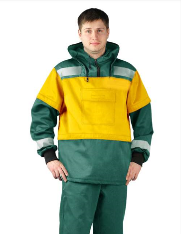 Костюм туристический пртнцф с сеткой цвет: зеленый/желтый ткань: Грета 52-54 170-176