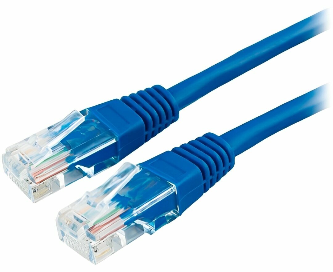 Кабель патч-корд U/UTP 5e кат. 10м синий, от 100Мбит/с до 1Гбит/с. — фото 1