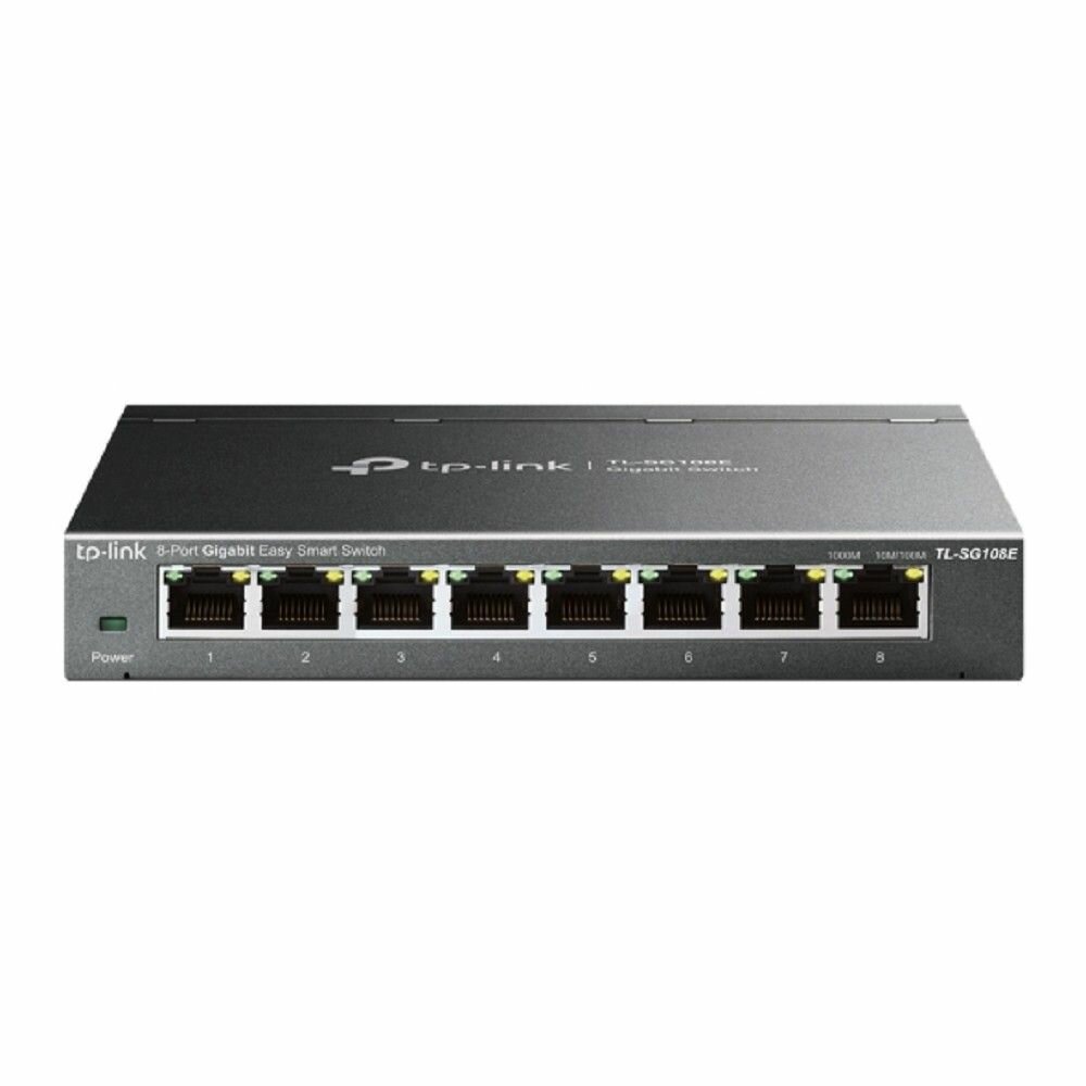 Коммутатор TP-Link TL-SG108E Easy Smart управляемый 8xRJ45 1Гбит/с с поддержкой автосогласования и авто-MDI/MDIX