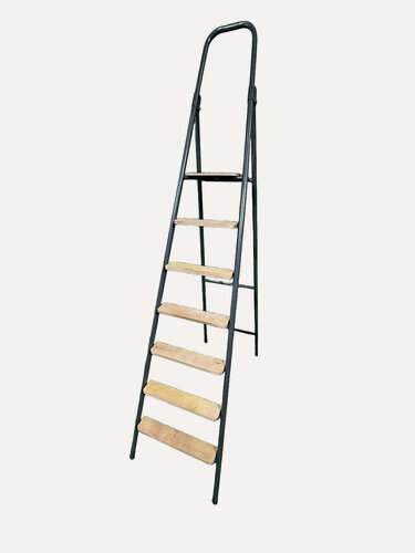Изображение товара Стремянка Рембыттехника 7 Деревянных Ступеней Рабочая Высота 3.45 М. Нагрузка 110 Кг.