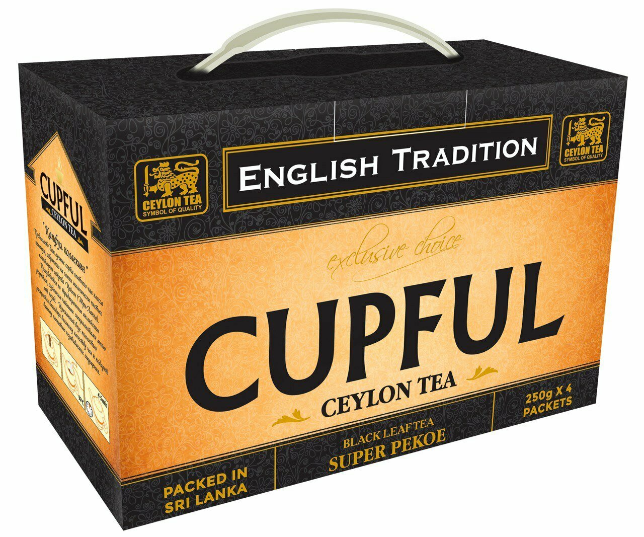 Чай Cupful English Tradition Super Pekoe черный 1 кг (250 гр x 4 шт)