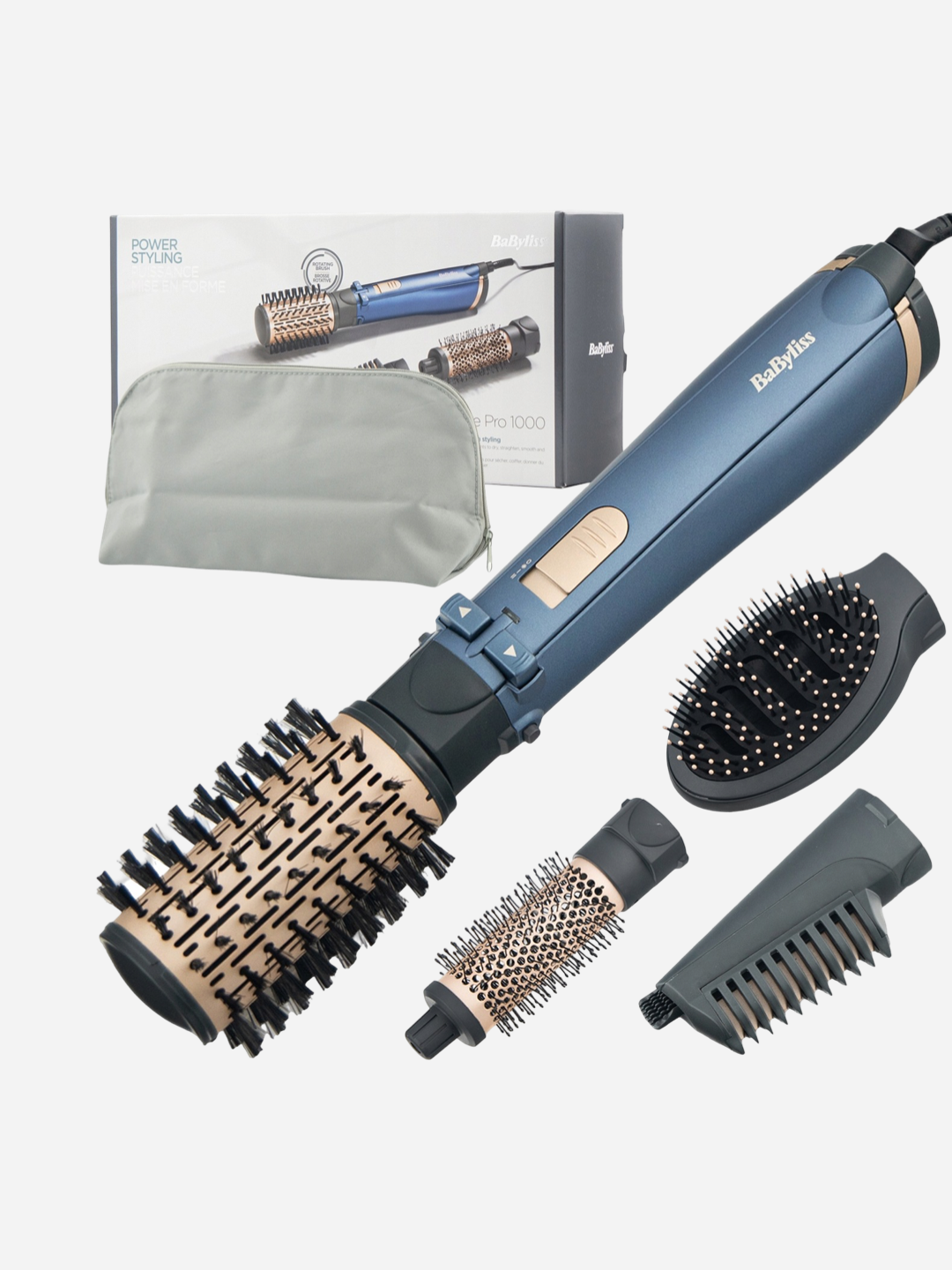 Фен-щетка BaByliss AS965E, мощность 1000Вт, 2 температурных режима, вращающаяся насадка