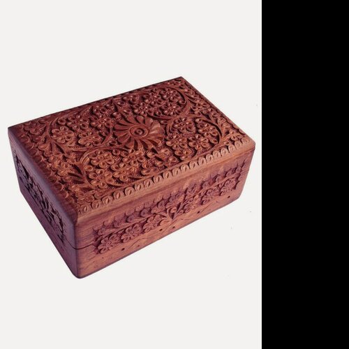 Изображение товара Деревянная резная шкатулка Цветочный луг, 20х12 см