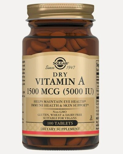 Изображение товара Солгар Сухой витамин А 1500мкг (5000МЕ) таблетки N100