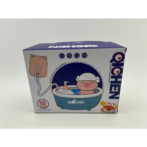 Игрушка для ванной Qi Chen Toys Поросенок в ванной, FCJ1031450, голубой/розовый