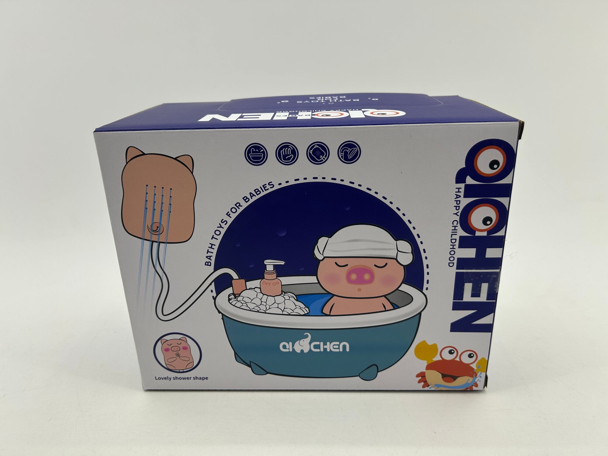 Игрушка для ванной Qi Chen Toys Поросенок в ванной, FCJ1031450, голубой/розовый