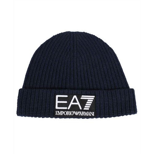 Шапка EA7, размер S, синий шапка из смесовой шерсти emporio armani темно синий