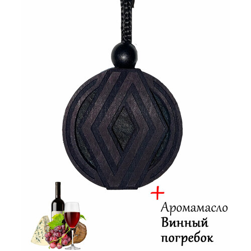 Ароматизатор в автомобиль / освежитель воздуха в машину диск черное дерево Renault, аромат №28 Винный погребок