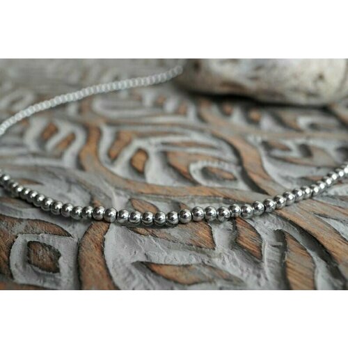 фото Браслет, искусственный камень, гематит, серый hrustalek