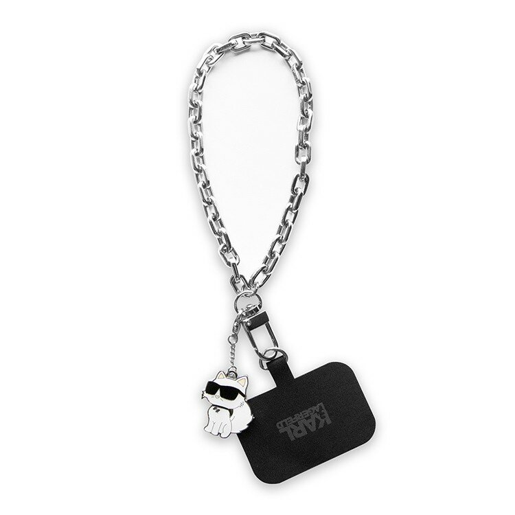 Karl Lagerfeld цепочка на кисть Wrist metal chain 13 cm + NFT Choupette metal charm Silver