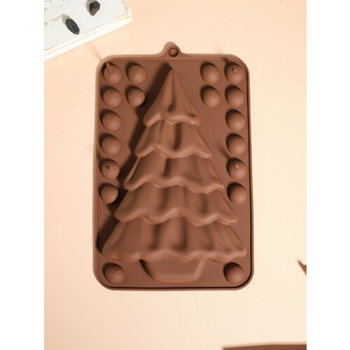 Силиконовая форма в виде Ёлки/ Форма для сладостей в виде Ёлки (21-14см)