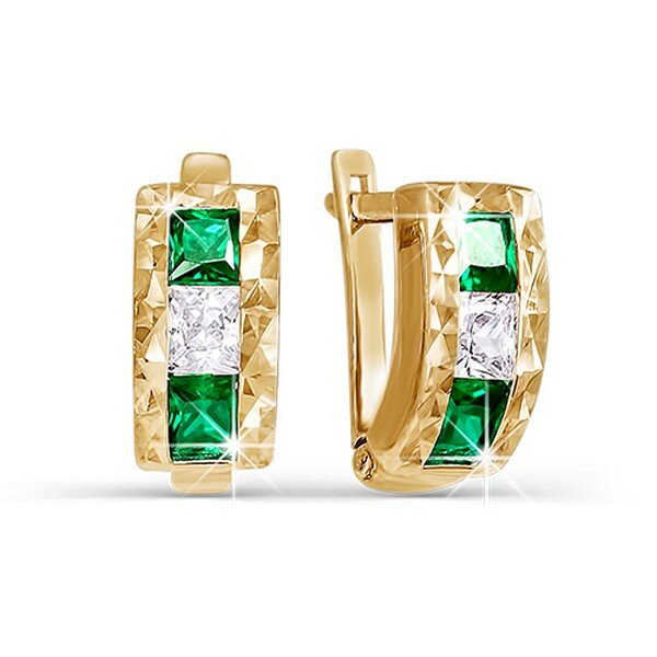 Серьги JEWELIN, красное золото, 585 проба, фианит