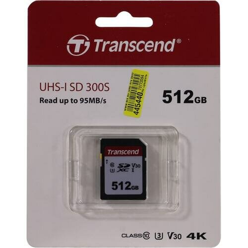 Карта памяти SDXC 512GB Transcend 340S, UHS-I Class U3 V30 A2 - фото №2