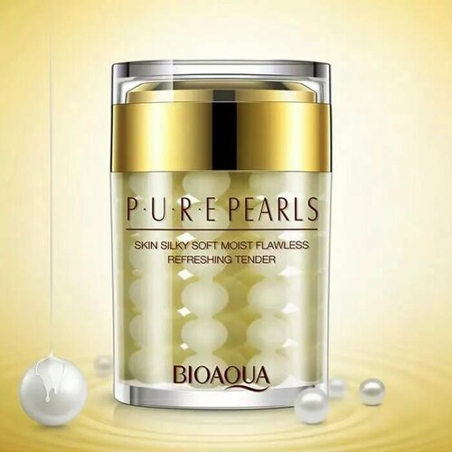 BIOAQUA Увлажняющий крем для лица с натуральной жемчужной пудрой Pure Pearls 60г.