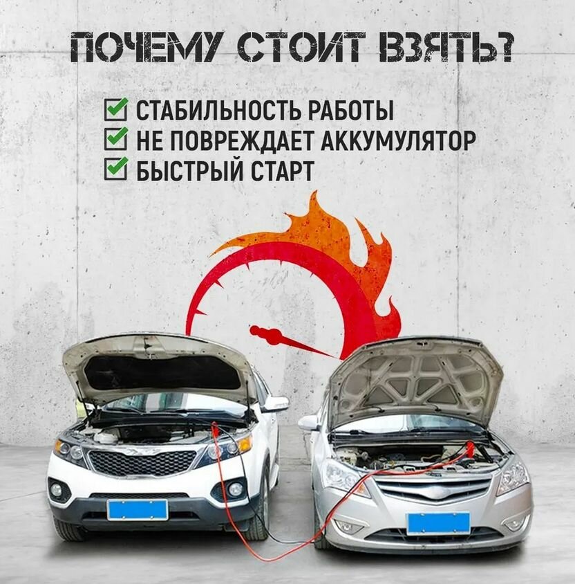 Пусковые провода для прикуривания автомобиля 300А