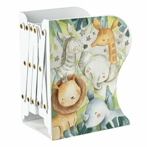 Каляка-Маляка Подставка для книг Зверята металлическая раздвижная белая 700₽