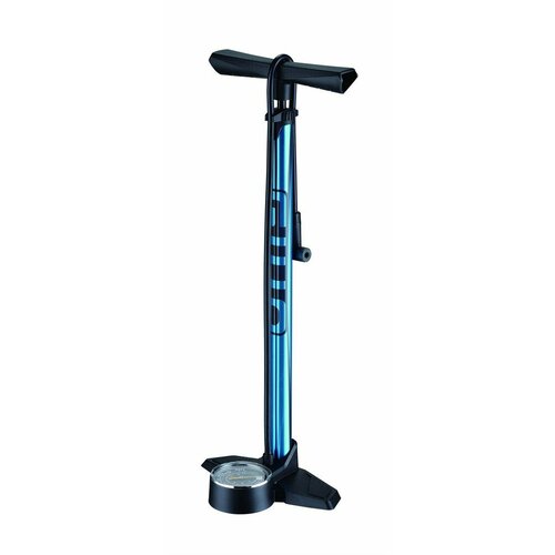 насос напольный giyo gf 55e steel floor pump ecv Насос для велосипеда Giyo GF-2430BLUE напольный алюминиевый со смарт-вентилем ECV, 12 атм/180psi, 3-манометр, голубой анодированный, AV/FV