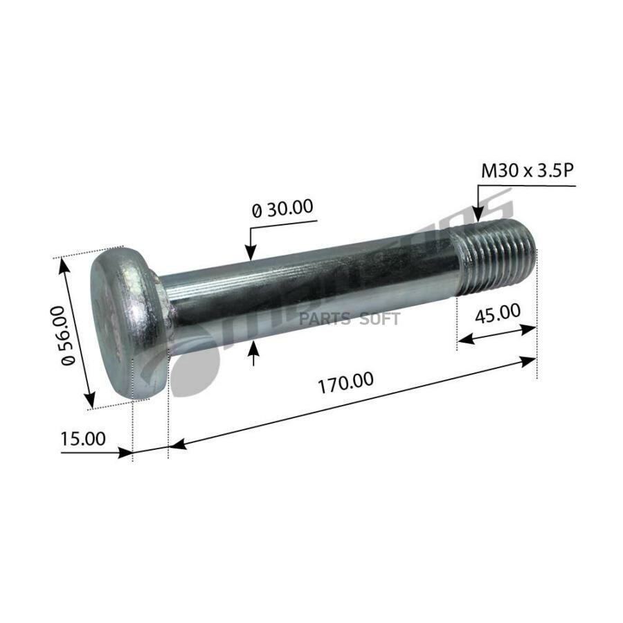 MANSONS 300158 300158_болт полурессоры! (м) M30x172/48 8.8\ BPW