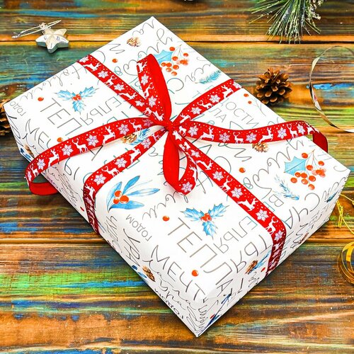 Новогодний подарочный набор Бантик: 2 вида чая и сладости