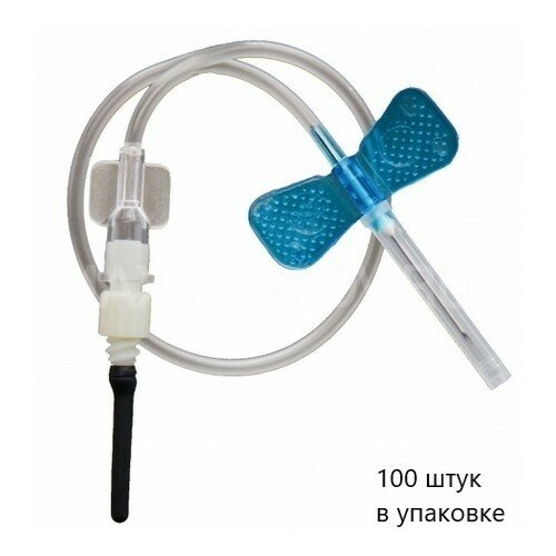 фото Катетер-бабочка cоединенный с луер-адаптером для забора крови 23G, 0,6х19 мм, 30 см. (100 шт/уп)