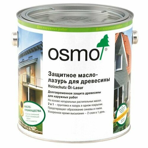 Защитное масло лазурь для древесины Osmo Holzschutz l-Lasur 727 Палисандр 2,5 л