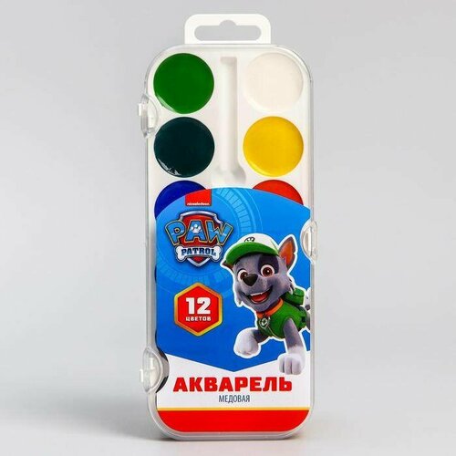 Акварельная краска Paw Patrol, медовая, 12 цветов, без кисти, 1 шт