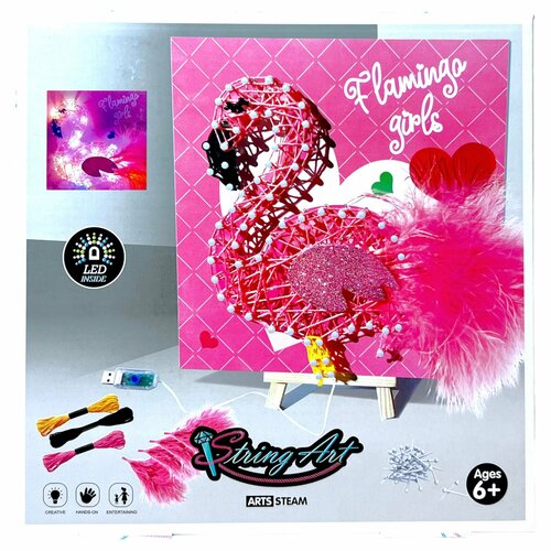 Набор для творчества Play Kingdom Стринг Арт Фламинго
