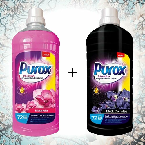 Кондиционер для белья концентрированный Clovin Purox Black Orhidee 1,8 л + Pink Magnolia 1,8 л